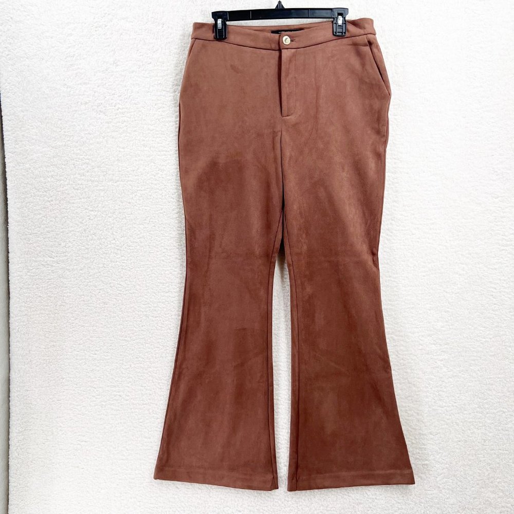 Marc New York Brown Suede Bootcut Flare Pants Size 8 NEW
